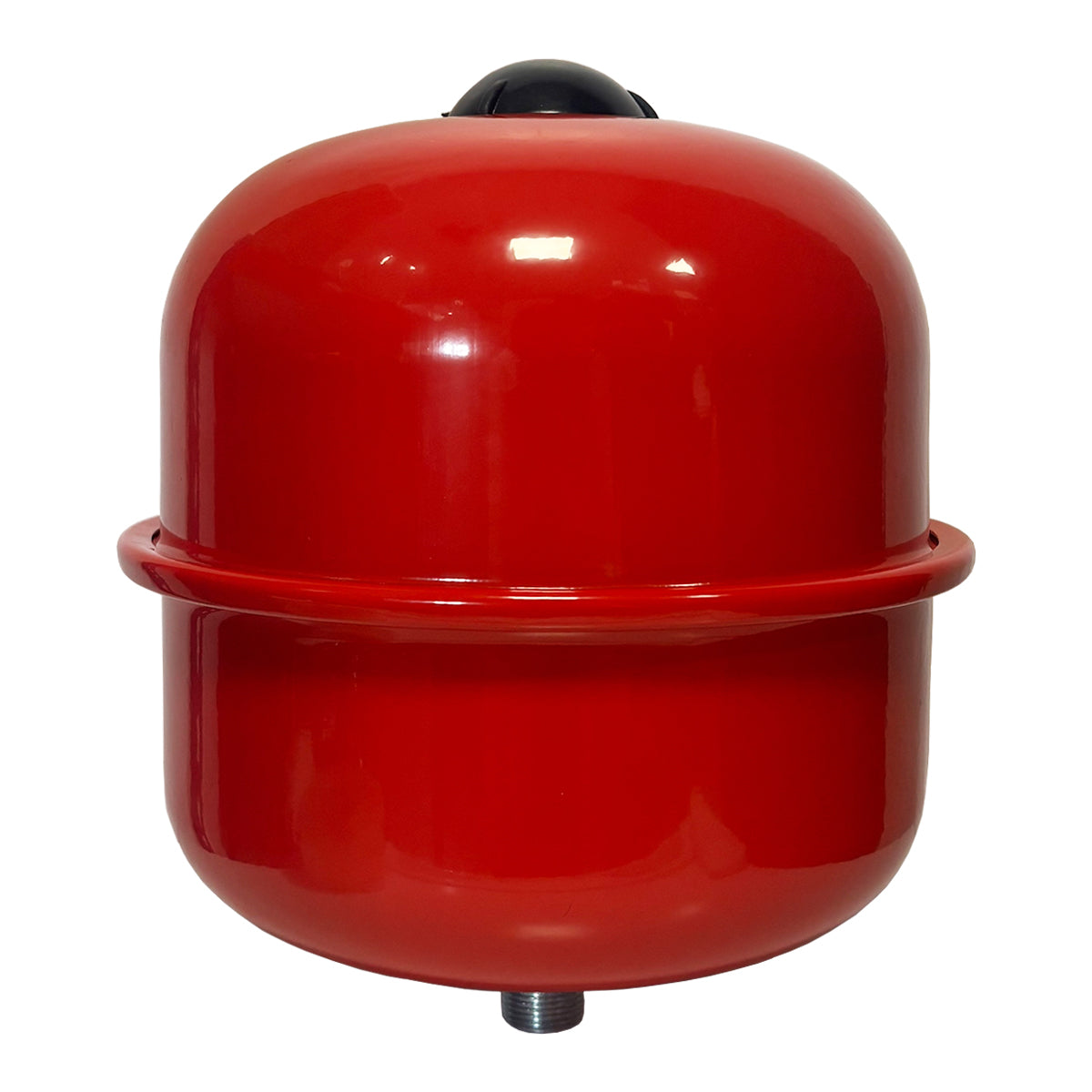 Red expansion vessel on a white background